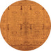 Round Oriental Orange Industrial Rug, urb672org