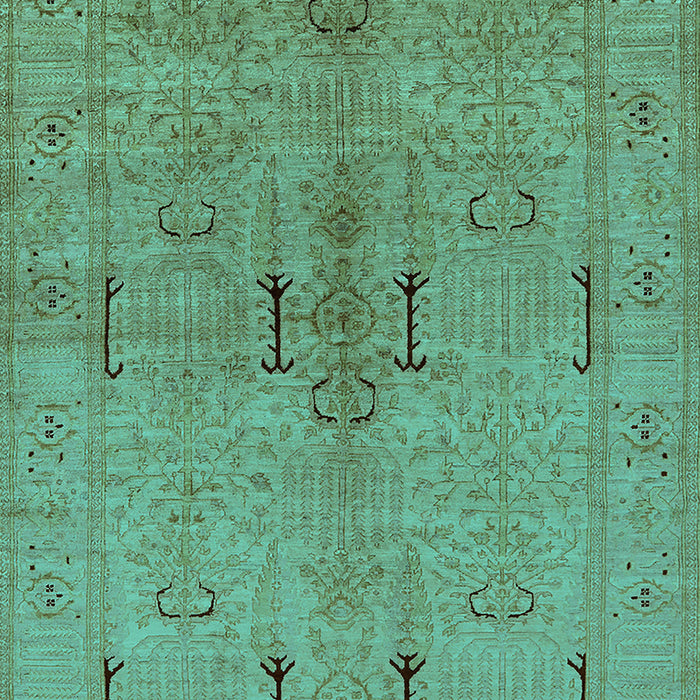 Machine Washable Oriental Turquoise Industrial Area Rugs, wshurb672turq