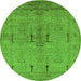 Round Oriental Green Industrial Rug, urb672grn