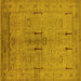 Square Oriental Yellow Industrial Rug, urb672yw