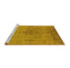 Sideview of Machine Washable Oriental Yellow Industrial Rug, wshurb672yw