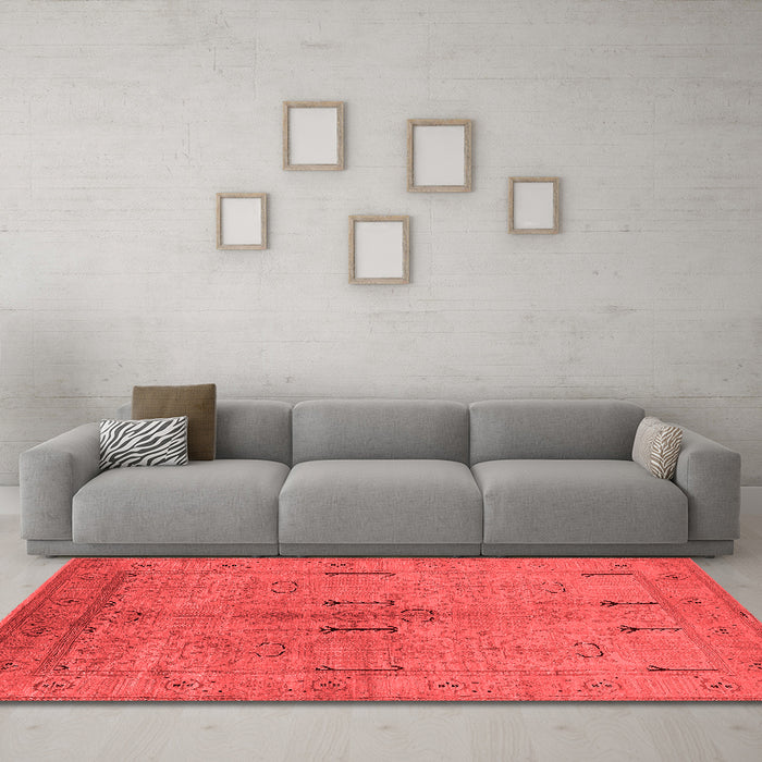 Industrial Red Washable Rugs