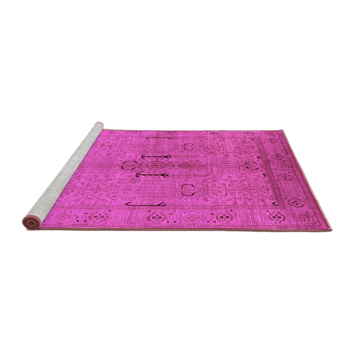 Sideview of Machine Washable Oriental Pink Industrial Rug, wshurb672pnk