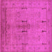 Square Oriental Pink Industrial Rug, urb672pnk