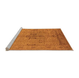 Sideview of Machine Washable Oriental Orange Industrial Area Rugs, wshurb672org