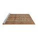 Sideview of Machine Washable Industrial Modern Mahogany Brown Rug, wshurb673