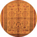 Round Oriental Orange Industrial Rug, urb673org