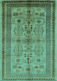 Oriental Turquoise Industrial Rug, urb673turq