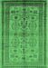 Machine Washable Oriental Emerald Green Industrial Area Rugs, wshurb673emgrn