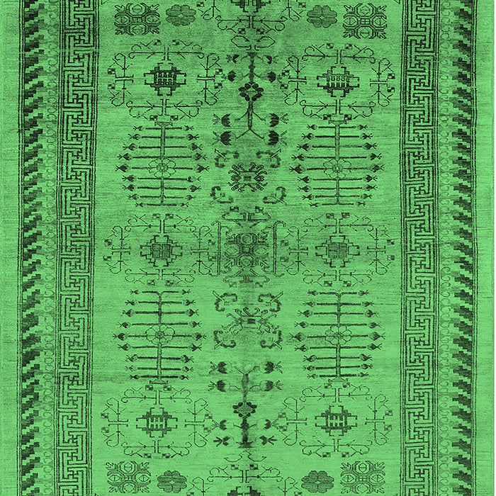 Machine Washable Oriental Emerald Green Industrial Area Rugs, wshurb673emgrn