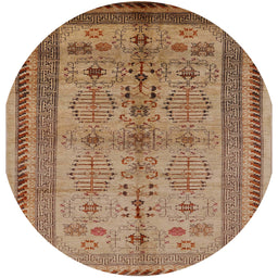 Round Machine Washable Industrial Modern Mahogany Brown Rug, wshurb673
