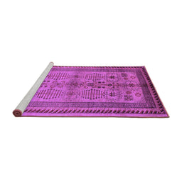 Sideview of Machine Washable Oriental Purple Industrial Area Rugs, wshurb673pur