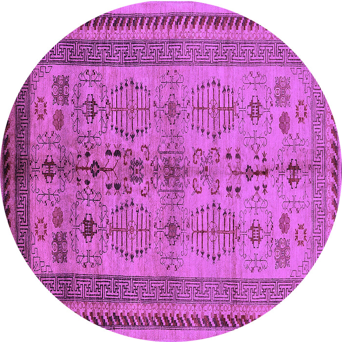 Round Oriental Purple Industrial Rug, urb673pur