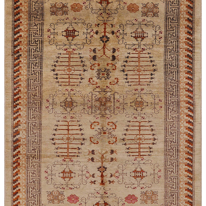 Mid-Century Modern Mahogany Brown Oriental Rug, urb673