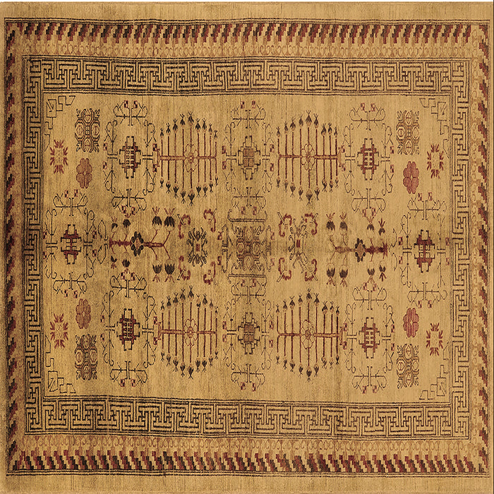 Square Oriental Brown Industrial Rug, urb673brn