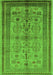 Machine Washable Oriental Green Industrial Area Rugs, wshurb673grn