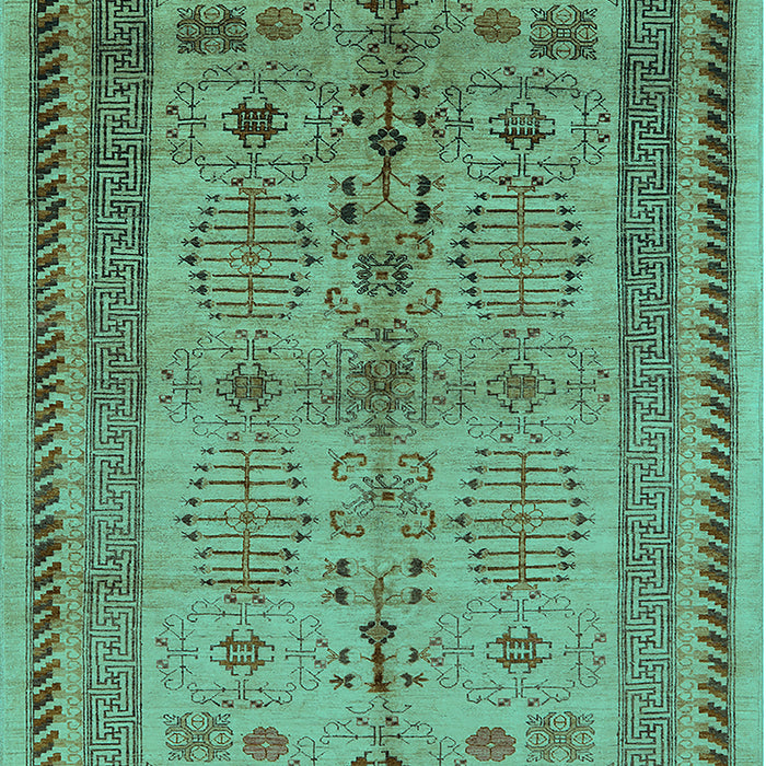 Machine Washable Oriental Turquoise Industrial Area Rugs, wshurb673turq