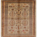 Square Mid-Century Modern Mahogany Brown Oriental Rug, urb673