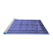 Sideview of Machine Washable Oriental Blue Industrial Rug, wshurb673blu