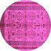 Round Oriental Pink Industrial Rug, urb673pnk