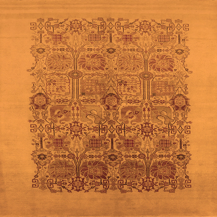 Square Oriental Orange Industrial Rug, urb674org