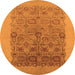 Round Oriental Orange Industrial Rug, urb674org