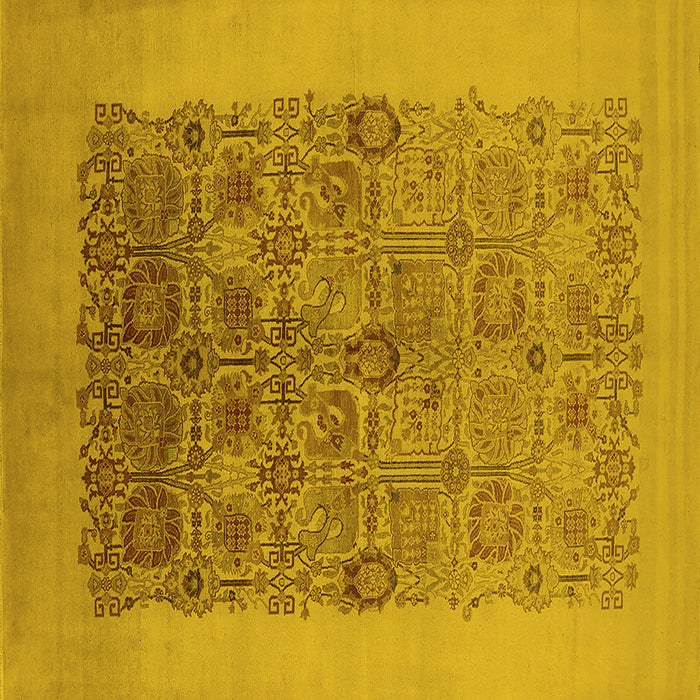Square Oriental Yellow Industrial Rug, urb674yw