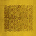 Square Oriental Yellow Industrial Rug, urb674yw