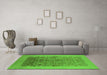 Machine Washable Oriental Green Industrial Area Rugs in a Living Room,, wshurb674grn