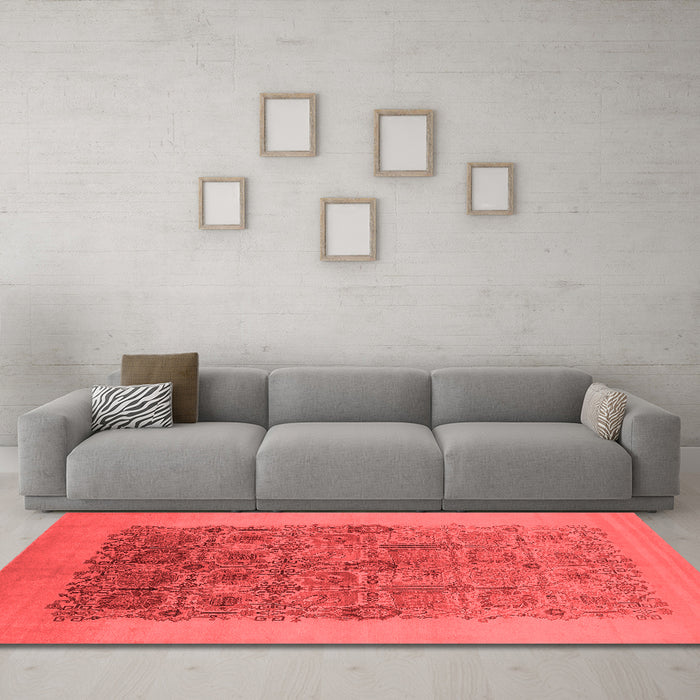 Industrial Red Washable Rugs