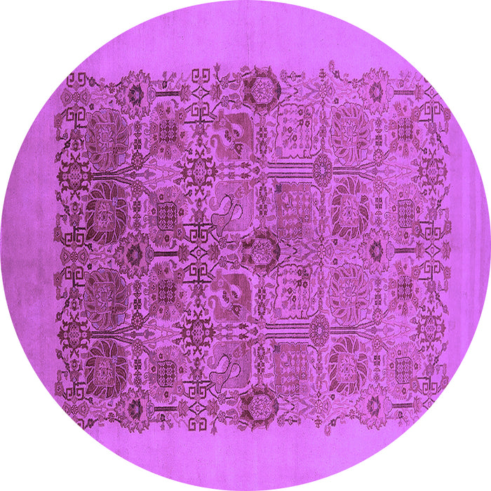 Round Oriental Purple Industrial Rug, urb674pur
