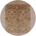 Round Mid-Century Modern Light Brown Oriental Rug, urb674