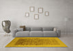 Machine Washable Oriental Yellow Industrial Rug in a Living Room, wshurb674yw