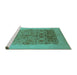 Sideview of Machine Washable Oriental Turquoise Industrial Area Rugs, wshurb674turq