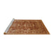 Sideview of Machine Washable Industrial Modern Mahogany Brown Rug, wshurb675