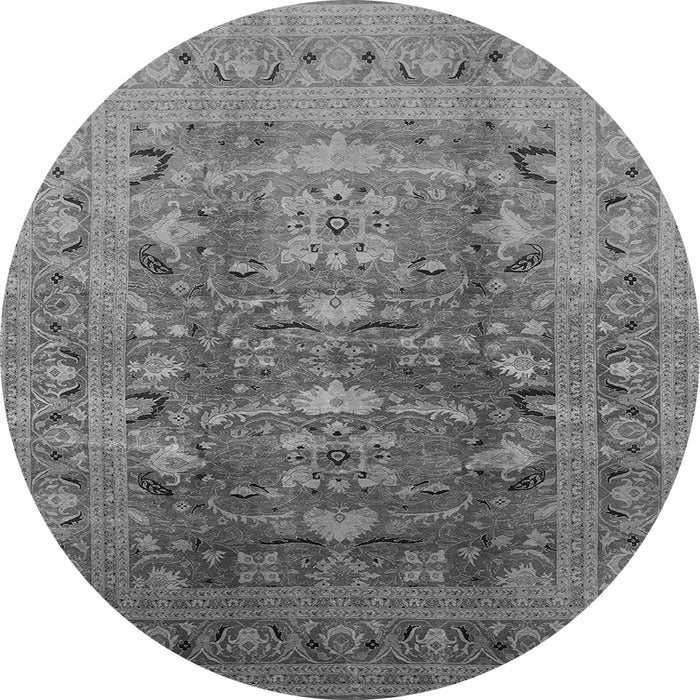 Round Oriental Gray Traditional Rug, urb675gry