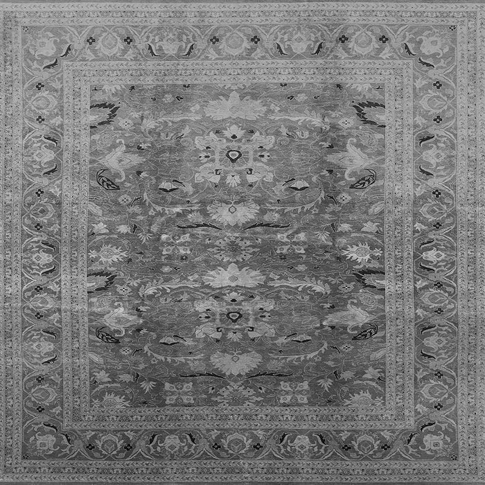 Square Machine Washable Oriental Gray Traditional Rug, wshurb675gry