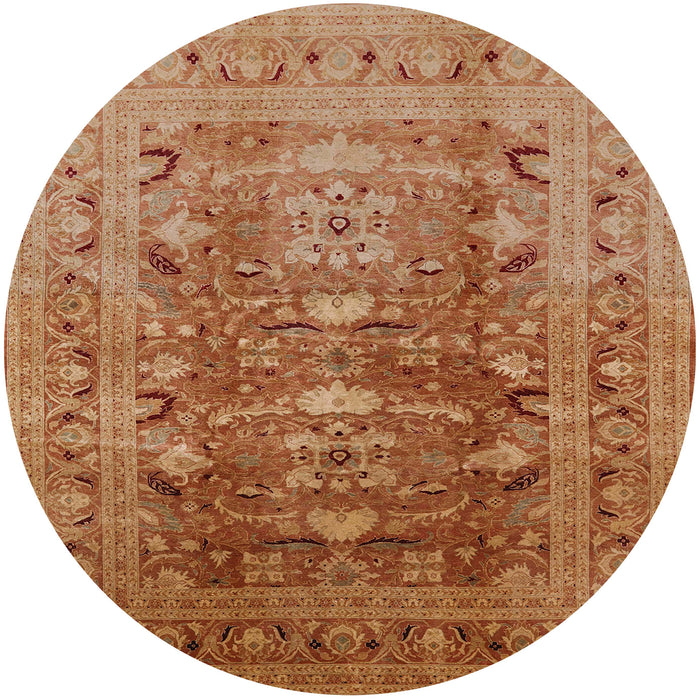 Sideview of Mid-Century Modern Mahogany Brown Oriental Rug, urb675