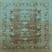 Square Oriental Light Blue Traditional Rug, urb675lblu
