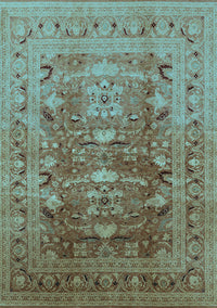 Oriental Light Blue Traditional Rug, urb675lblu