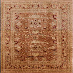 Square Machine Washable Industrial Modern Mahogany Brown Rug, wshurb675