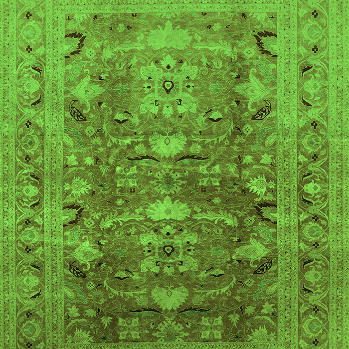 Machine Washable Oriental Green Traditional Area Rugs, wshurb675grn