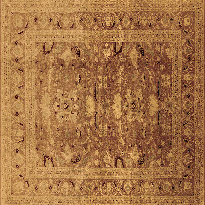 Square Oriental Brown Traditional Rug, urb675brn