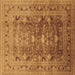 Square Oriental Brown Traditional Rug, urb675brn