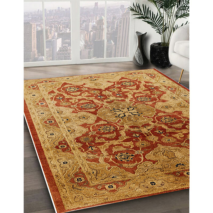 Machine Washable Industrial Modern Mahogany Brown Rug in a Family Room, wshurb676