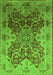 Machine Washable Oriental Green Traditional Area Rugs, wshurb676grn