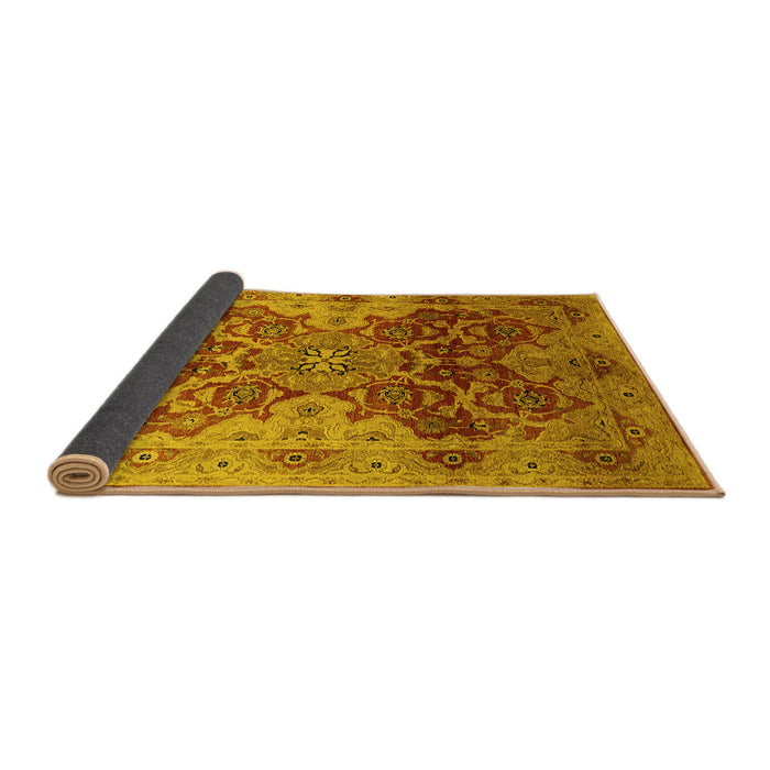 Sideview of Oriental Yellow Traditional Rug, urb676yw