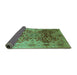Sideview of Oriental Turquoise Traditional Rug, urb676turq