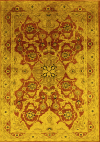 Oriental Yellow Traditional Rug, urb676yw