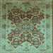 Square Oriental Light Blue Traditional Rug, urb676lblu